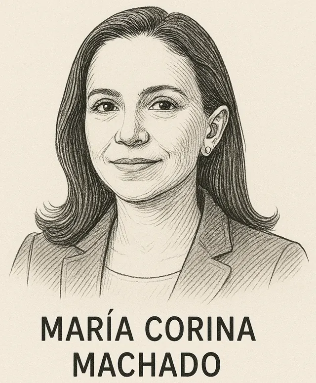 Sketch of Maria Corina Machado from Nobel Laureates 2025